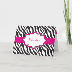 För bandtack för sebra rosa kort