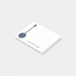 För Banjo Players Navy Blue Personlig Post-it Block