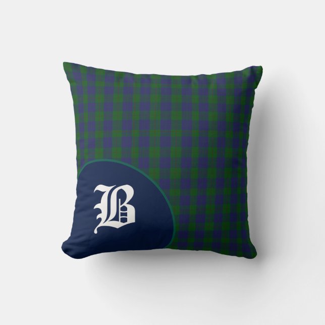 För Barclay för klassiker skotsk Monogram för pläd Kudde (Framsida)