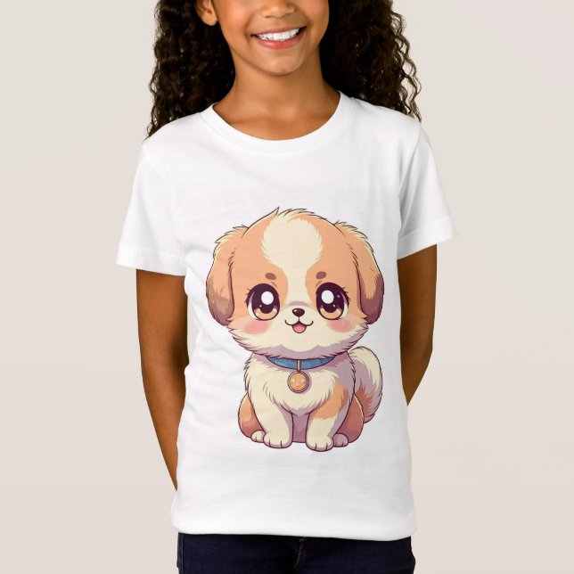 För barn Adsible Puppy Anime T-Shirts - Cute & St (Framsida)