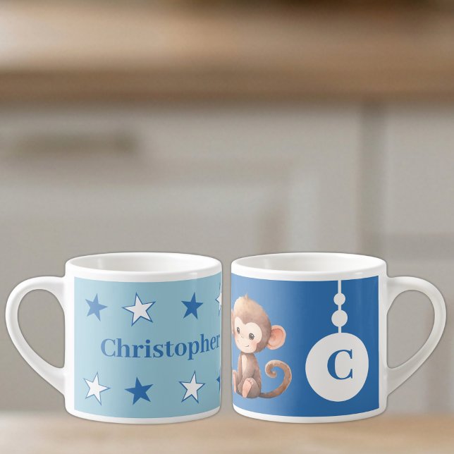 För barn apnamn blå espressomugg (Skapare uppladdad)