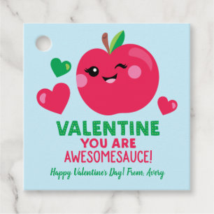 För barn Applesauce Valentine Day Card Gift-Märkre Gåvor Etiketter