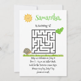 För barn av inbjudningar till Tortoise maze puzzle
