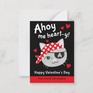 för barn av Valentine Cards i klassrummet pirat Anteckningskort