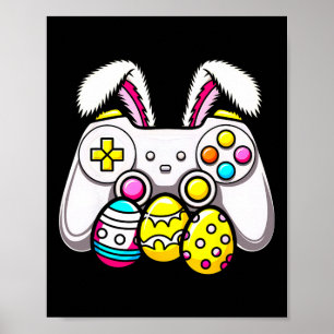 För barn Bo för spel för påskhare Gamepad Eggs-spe Poster