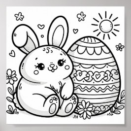 För barn Färgsidor för påskhare Poster
