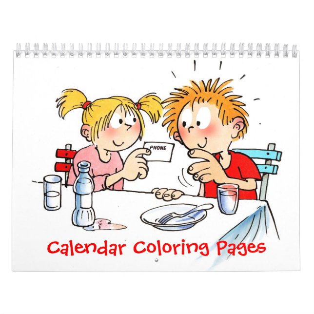 För barn Färgsidor i anpassningsbar Kalender (Omslag)