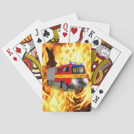 för barn för Akut av brandmotorns Tecknad för cool Casinokort