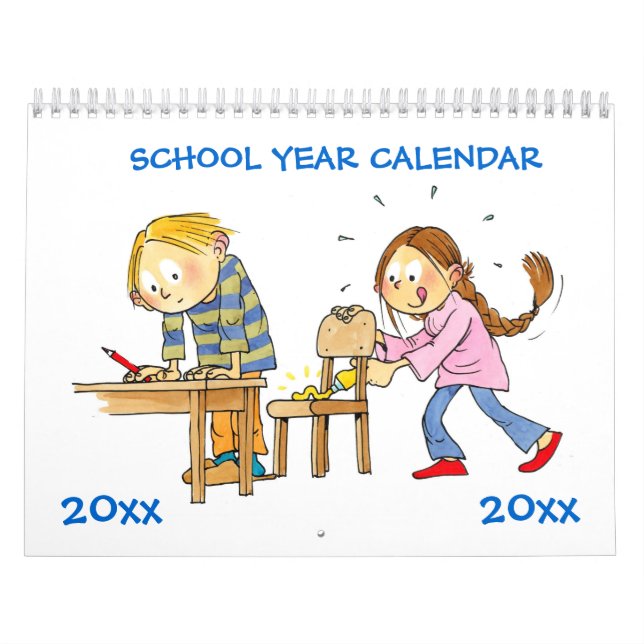För barn för blå skolårskalender kalender (Omslag)