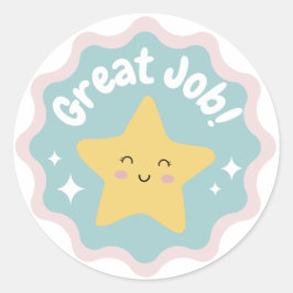 För barn för färgat Pastellkrita, Underbart jobb Runt Klistermärke