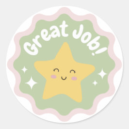 För barn för färgat Pastellkrita, Underbart jobb Runt Klistermärke