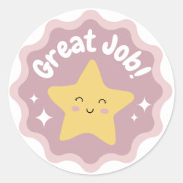 För barn för färgat Pastellkrita, Underbart jobb Runt Klistermärke