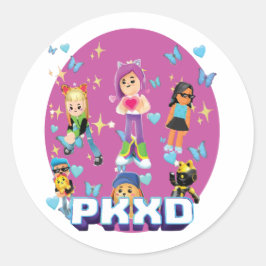 För barn för färgstark cute Gamer-etikett,pKXd-spe Runt Klistermärke