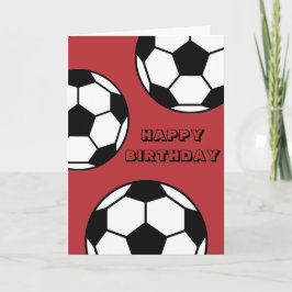 För barn för födelsedagskort i fotboll - Röda spor Kort