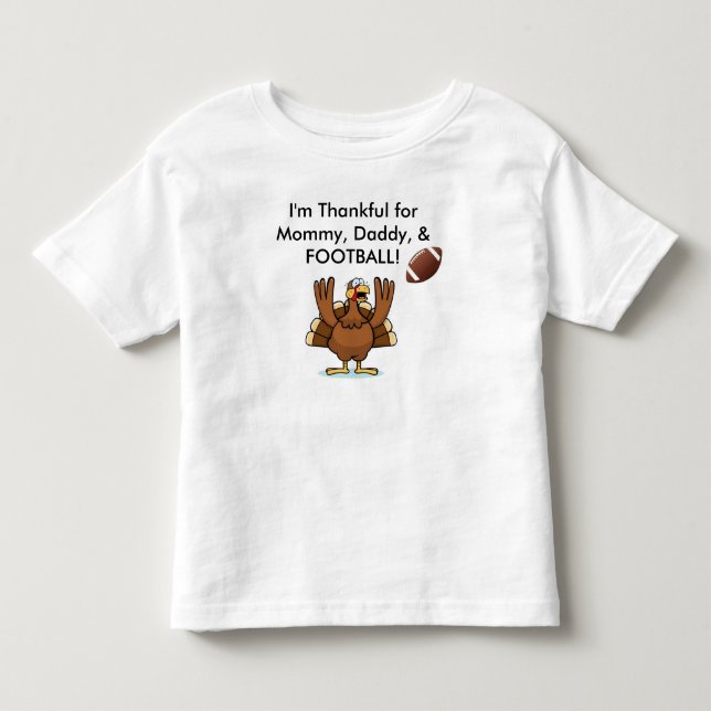 För barn för fotbollthanksgivingskjorta! tee (Framsida)