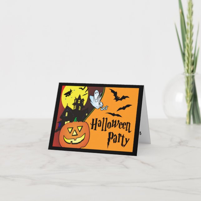 För barn för inbjudan för Halloween dräktparty (Framsida)