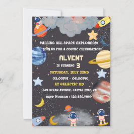 För barn för inbjudan till rymdsutforskare på föde