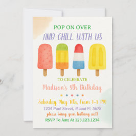 För barn för inbjudan till Sweet Popsicle Birthday