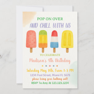 För barn för inbjudan till Sweet Popsicle Birthday