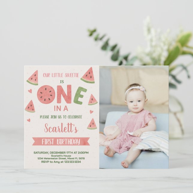 För barn för inbjudan till Sweet Watermelon Birthd (Stående Fram)