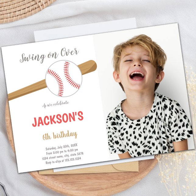 för barn för inbjudningar till anpassadets Roligt- (Baseball Birthday Invitations with photo)