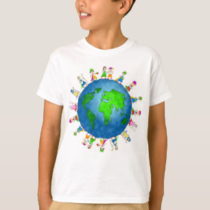 För barn för julvärld runttröja tee shirt