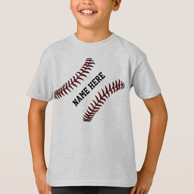 För barn för personligbaseballskjortor t shirt (Framsida)