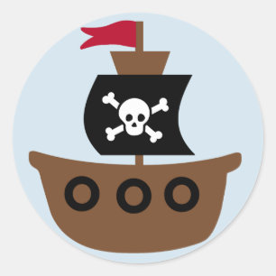 För barn för piratfraktklistermärke runt klistermärke
