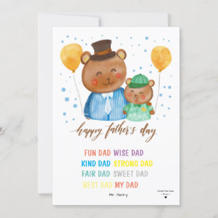 För barn Ge till Pappa Personlig Fars dag Kort