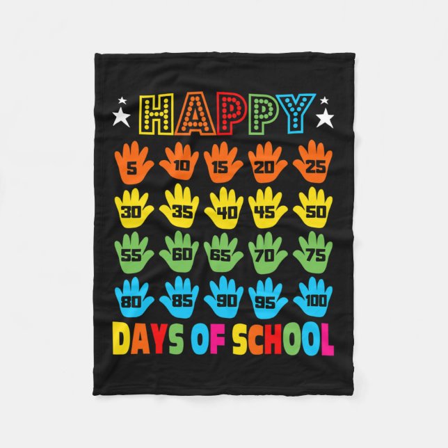 För barn Girls Boys-dagen 100 dagar Fleecefilt (Framsidan)