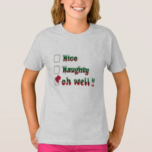 För barn, Naughty och Nice, fina julskjortor T Shirt