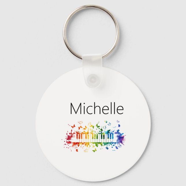 För barn, pianist eller lärare i Piano nycklar Nyckelring (Framsida)