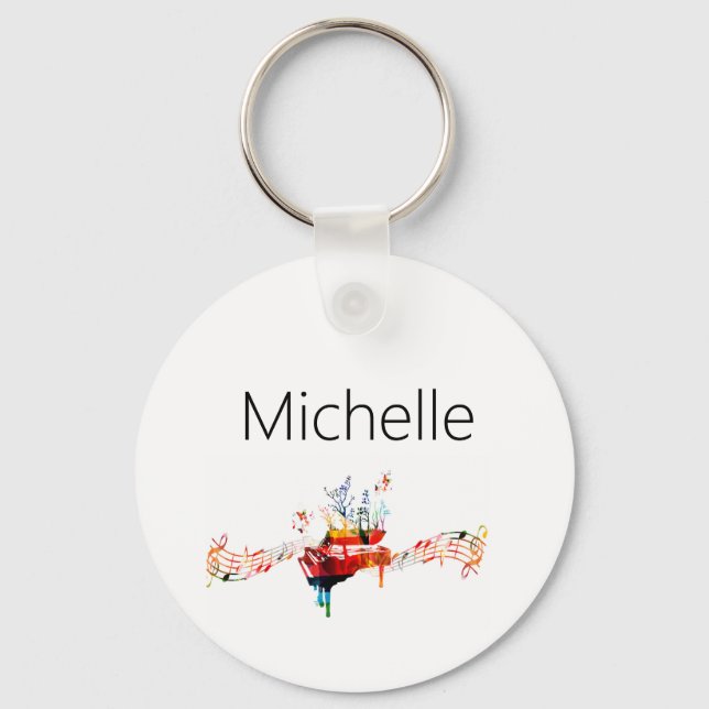 För barn, pianist eller lärare i Piano nycklar Nyckelring (Framsida)