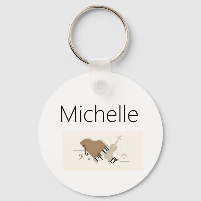 För barn, pianist eller lärare i Piano nycklar Nyckelring (Framsida)