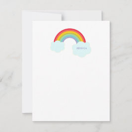 För barn Retro Rainbow Personlig Stationery Anteckningskort