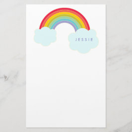 För barn Retro Rainbow Personlig Stationery Brevpapper