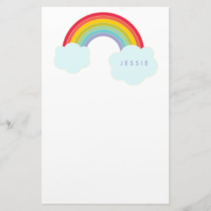 För barn Retro Rainbow Personlig Stationery Brevpapper