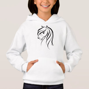 För barn - Söt Horse Girl's Cute Rosa Sweater T-shirt