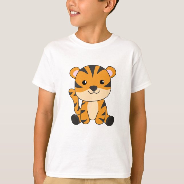 För barn Tiger Big Cat Cute Animals T Shirt (Framsida)
