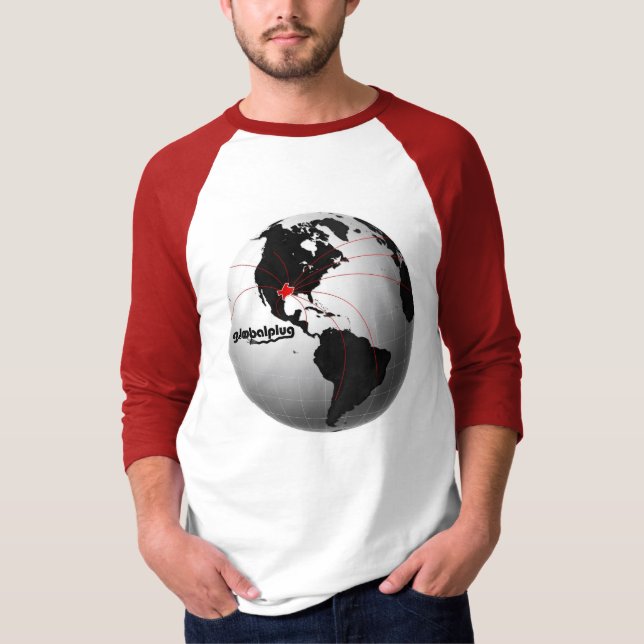 för baseballutslagsplats TX för globalplug röd T Shirt (Framsida)