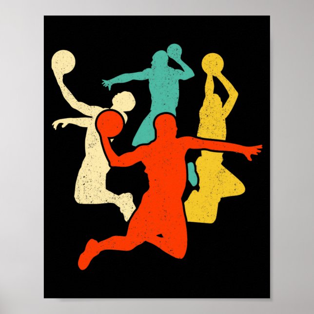 För basket retro vintage poster (Framsidan)