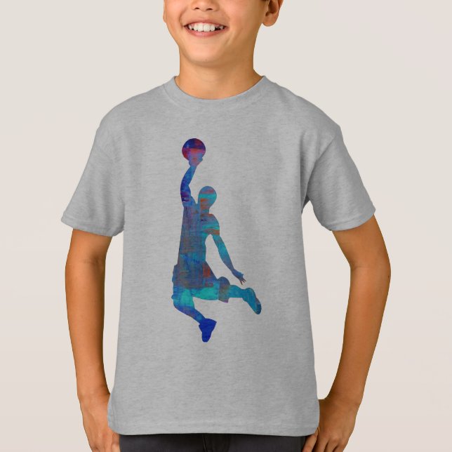 För basketspelare för blått lurar den abstrakt tee (Framsida)