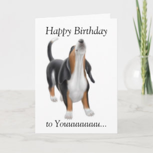 För Bassethund för grattis på födelsedagen Kort