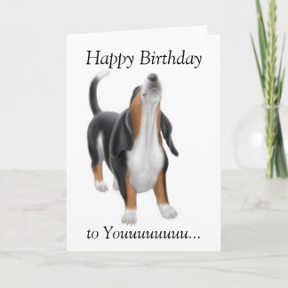 För Bassethund för grattis på födelsedagen Kort