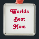 För bäst hängande prydnad mammamedalj för världar julgransprydnad metall<br><div class="desc">För bäst hängande prydnad mammamedalj för världar.  Underbar prydnad i rött silver och vit,  att berätta din mamma hur underbaren henne är. Text och band i rött. Du kan ändra texten emellertid dig något liknande. Varför att inte tillfoga en avbilda av din morsa? Underbar julgåva!</div>