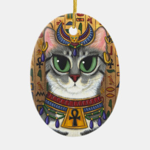 För Bastet för Bastgudinna egyptisk prydnad för Julgransprydnad Keramik