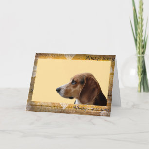 För Beagle kärlekdig valentin alltid kort för dag