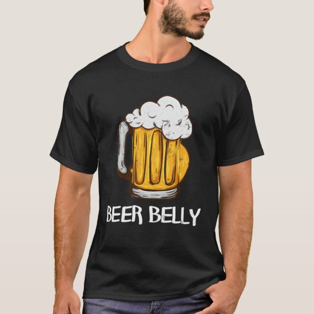 for Beer Drinkers  BEER BELLY Joke Pun Graphic T Shirt (Framsida)