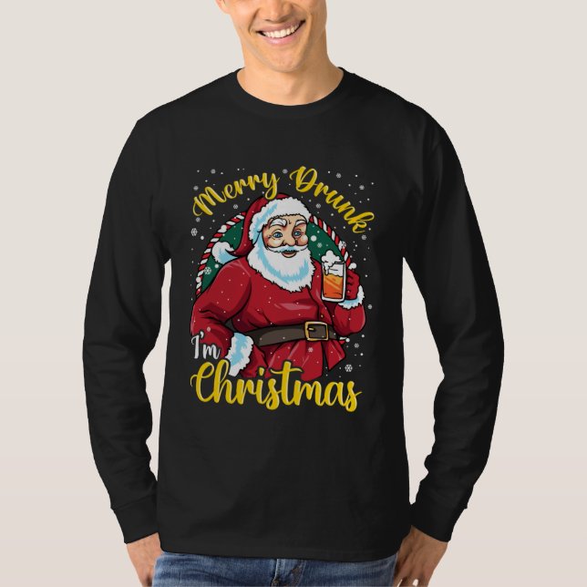 for Beer   Merry Drunk I m Christmas T Shirt (Framsida)