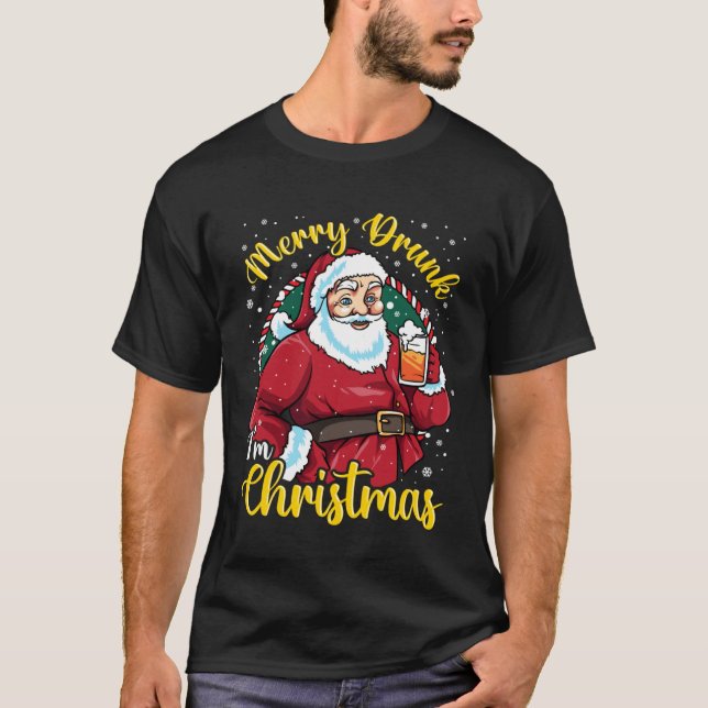 for Beer   Merry Drunk I m Christmas T Shirt (Framsida)